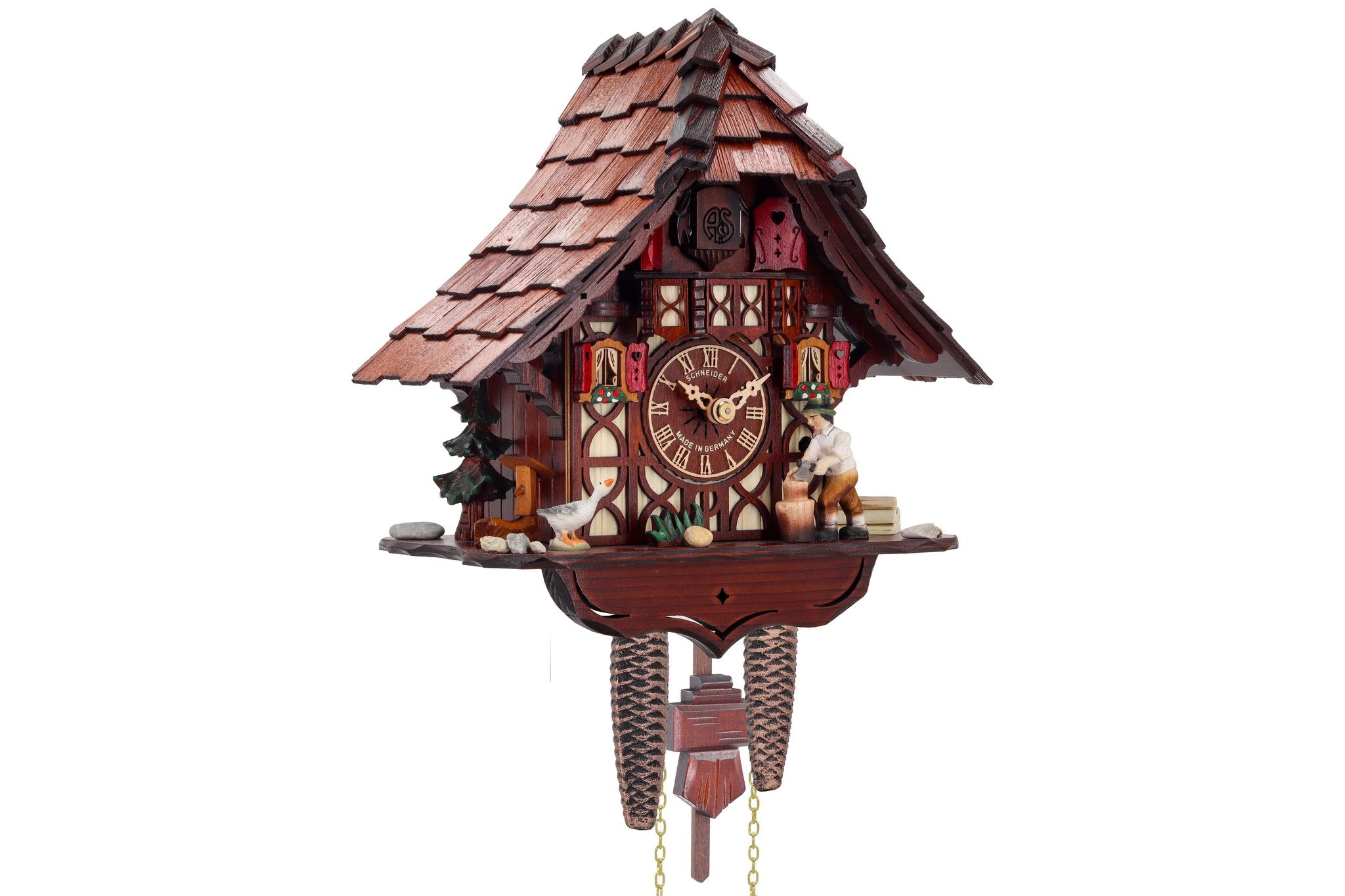 Cuckoo Clock Wood Chopper – 1-Day Movement, 27 cm – Anton