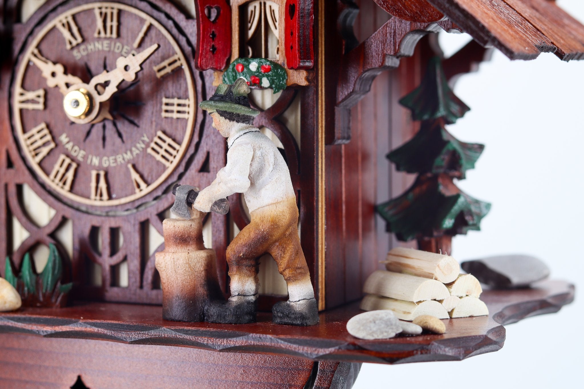 Cuckoo Clock Wood Chopper – 1-Day Movement, 27 cm – Anton