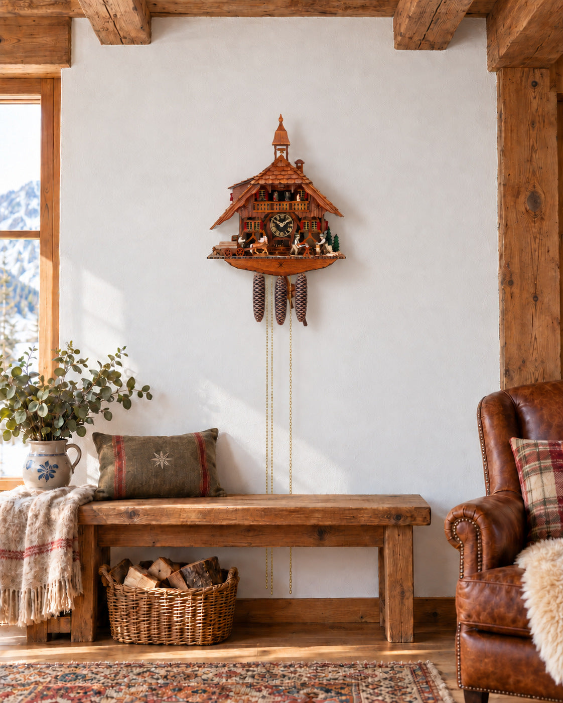 Sawmill Cuckoo Clock, 8-Day Movement with Music, 58 cm – Anton