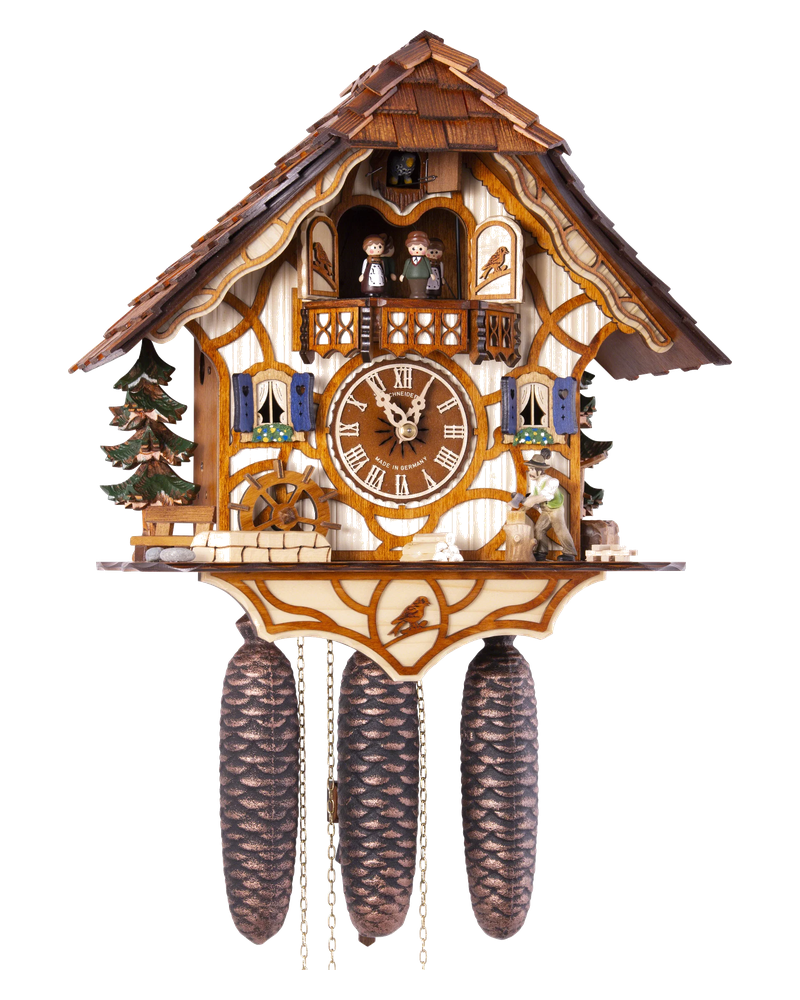 Kuckucksuhr Tannenchalet von Anton Schneider, Frontansicht